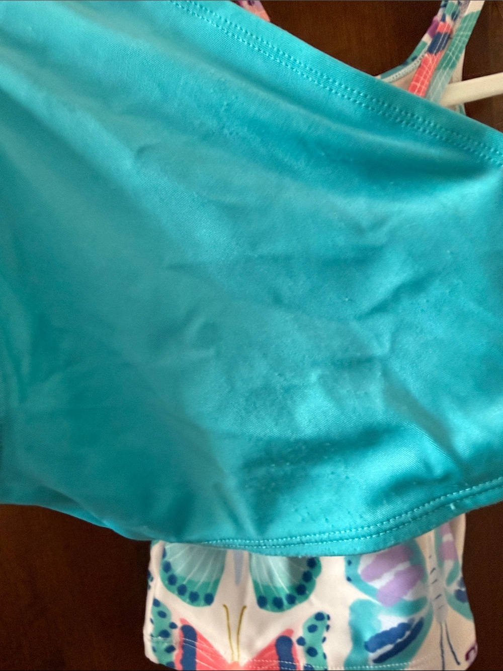 Tea Collection Turquoise & Multicolor Butterfly Tankini Set - Picture 7 of 9